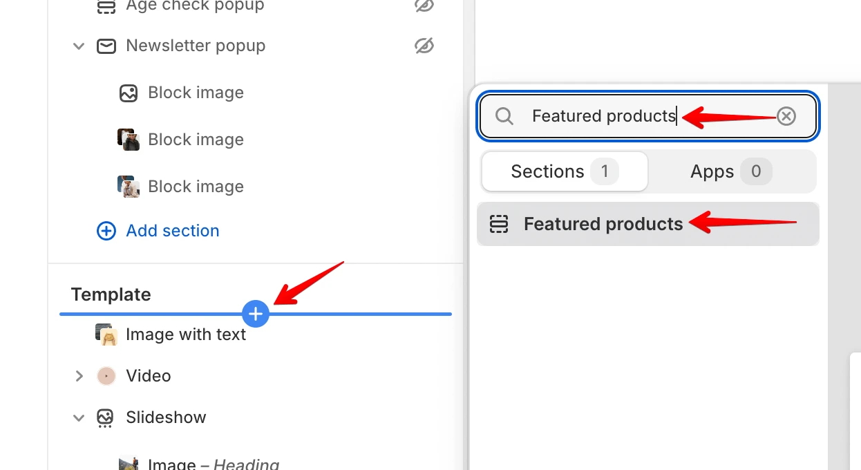 add featured products