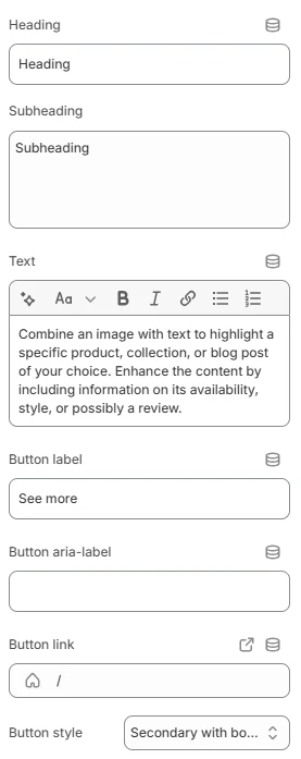 timeline block settings second part