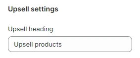 Upsell settings