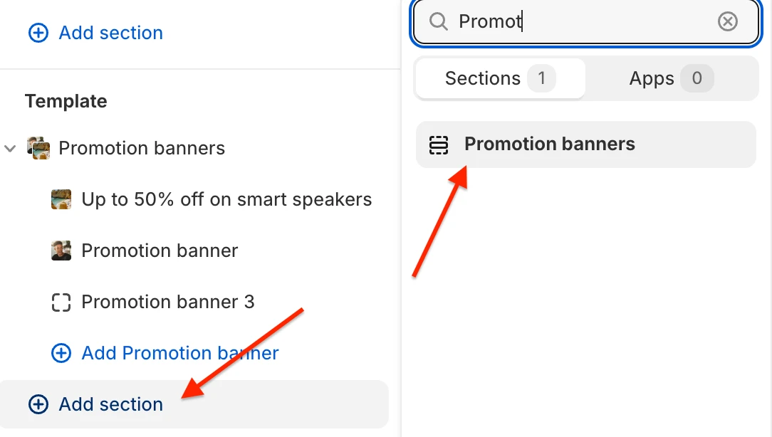 add promotion banners