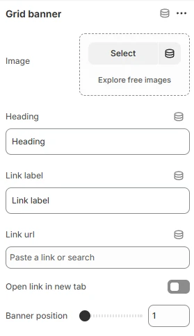 grid banner setting