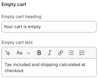 empty cart