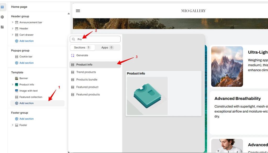 add product info