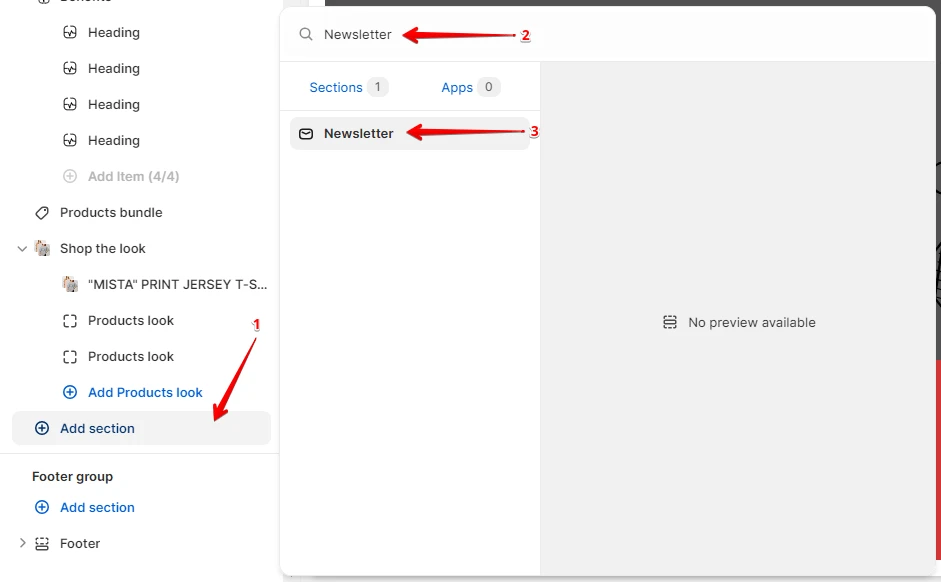 Adding a section