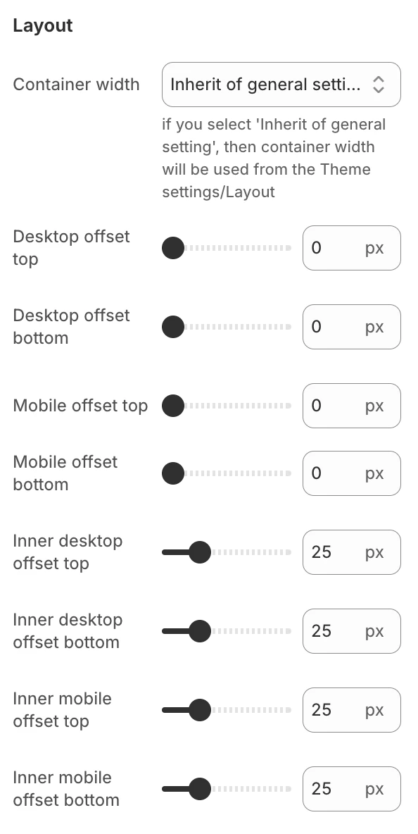 layout settings