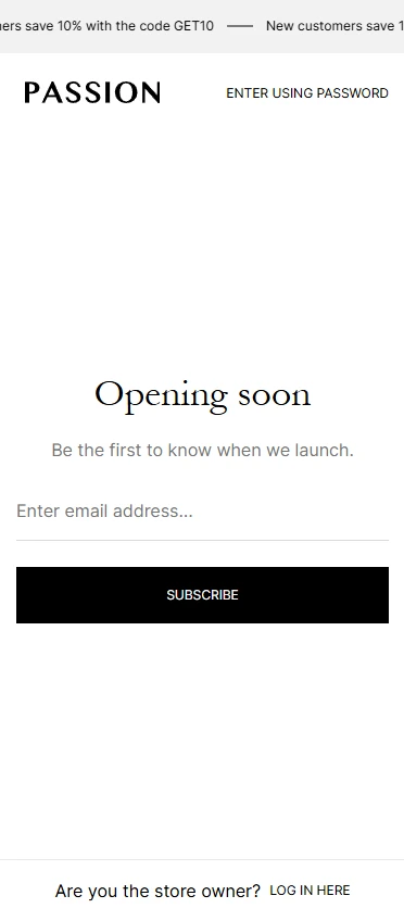 password page mobile