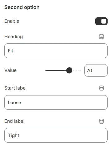 specifications second - third options