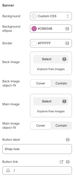 header settings mega menu banner
