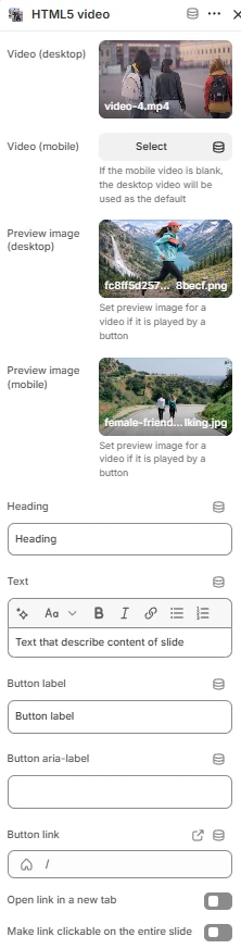Slideshow html5 block general