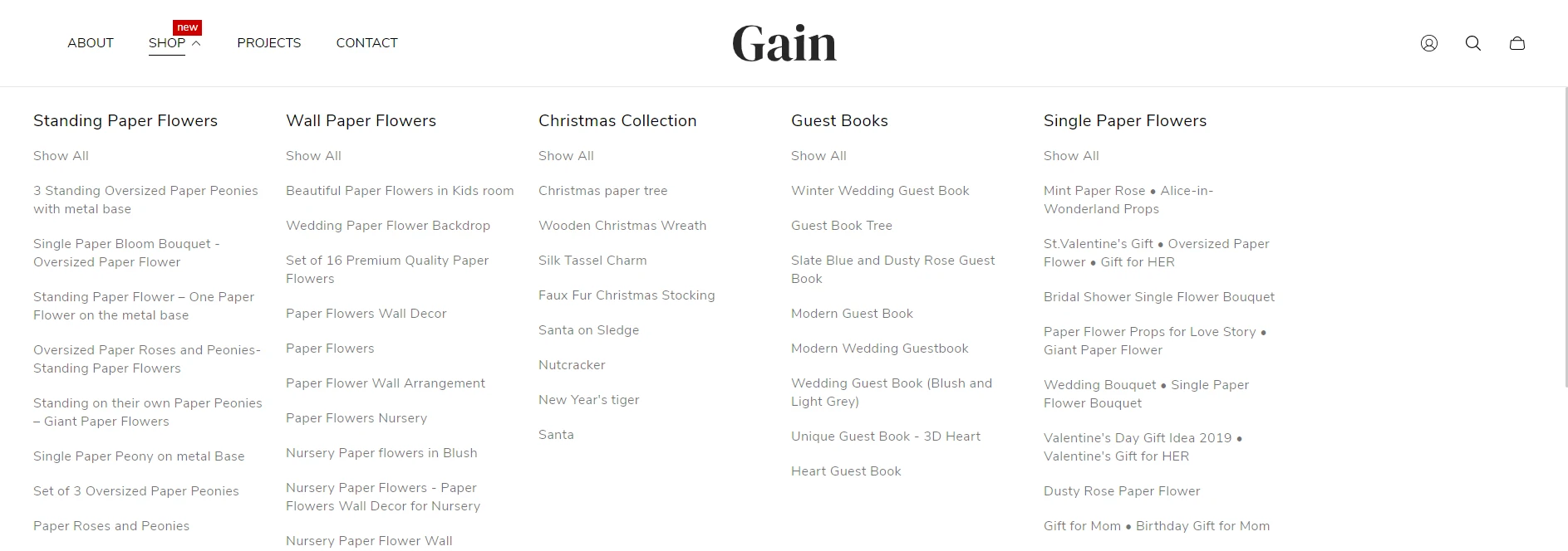 Header (Block Mega menu row menus. Preview)
