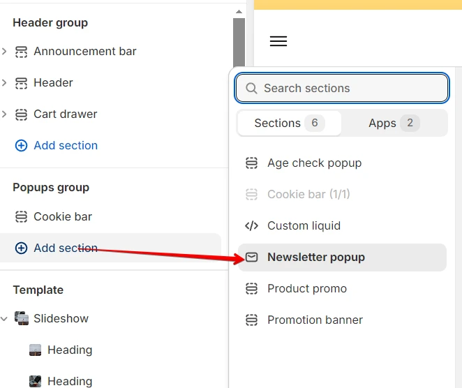 newsletter popup