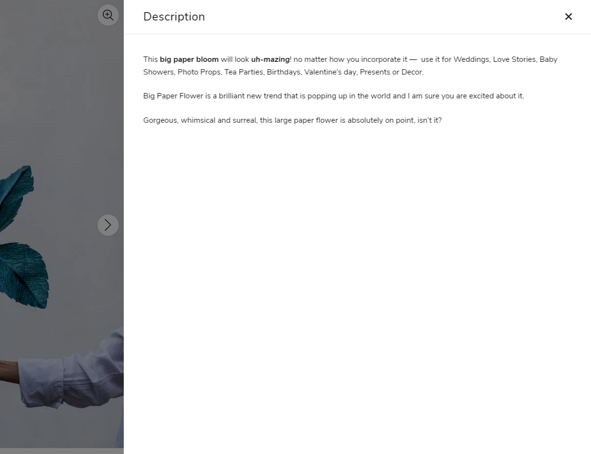 Featured product / product template (Block Drawers settings)
