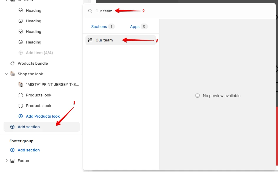 Adding a section