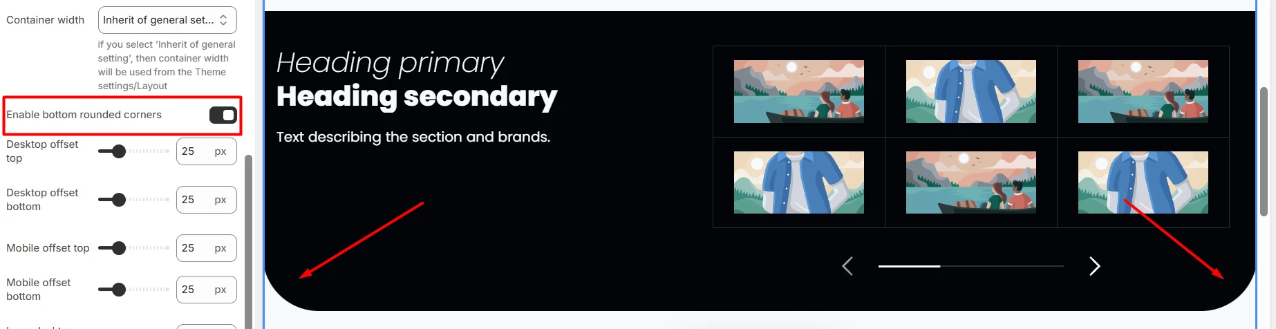 Shop by brand rounded corners