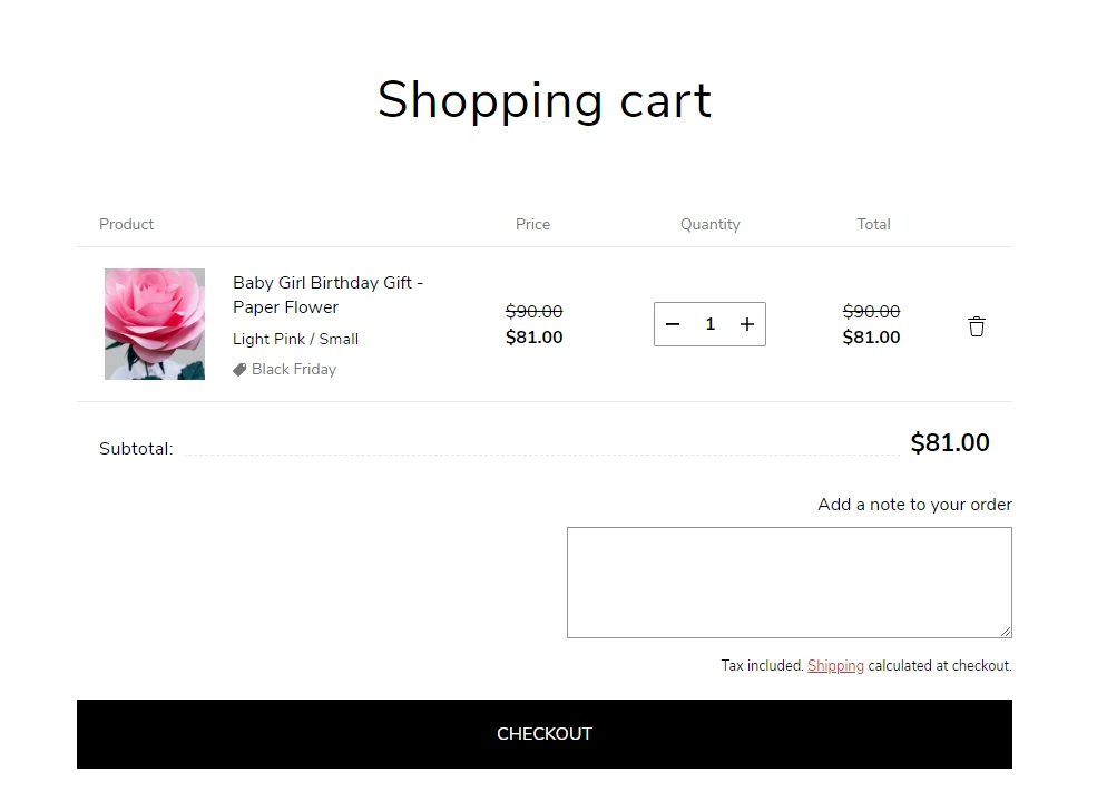 Cart template (preview)