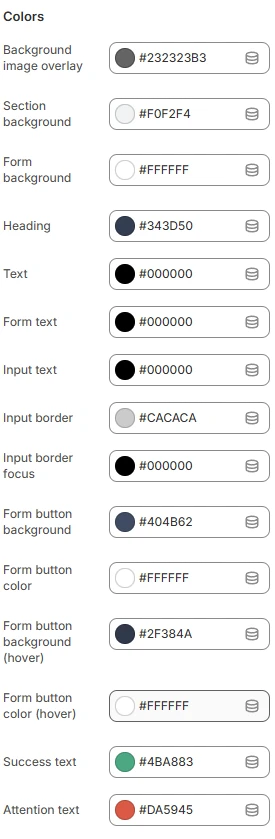 password content colors