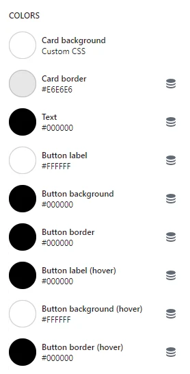 Pricing table (Colors)