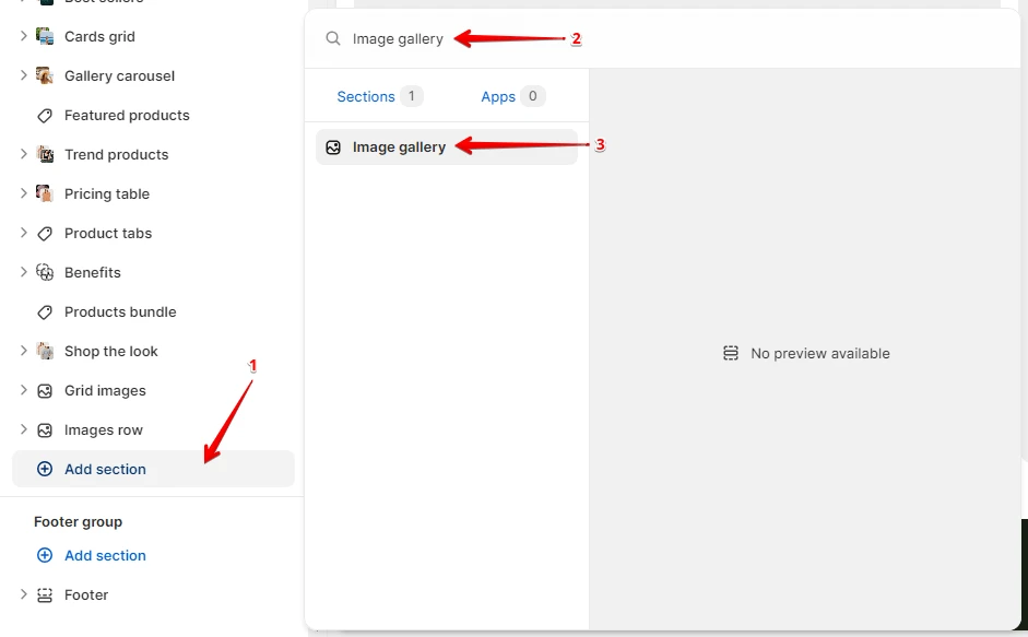 Adding a section