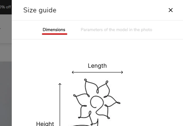 Featured product / product template (Block Options settings. Size guide general tab name)