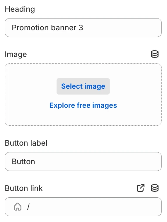 promotion banners block setting