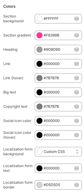 footer colors