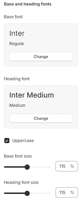 typography settings
