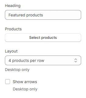 Section settings