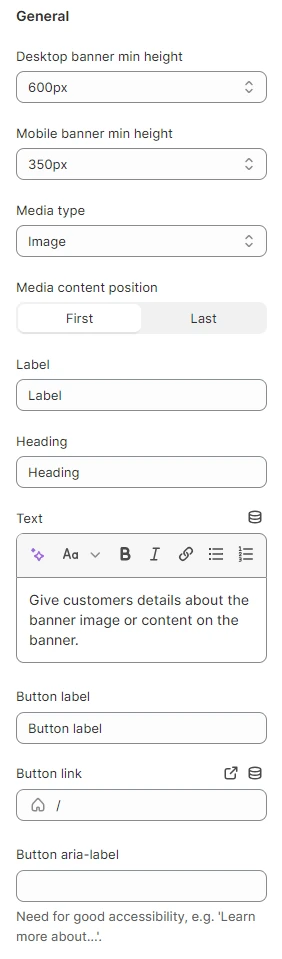 General settings