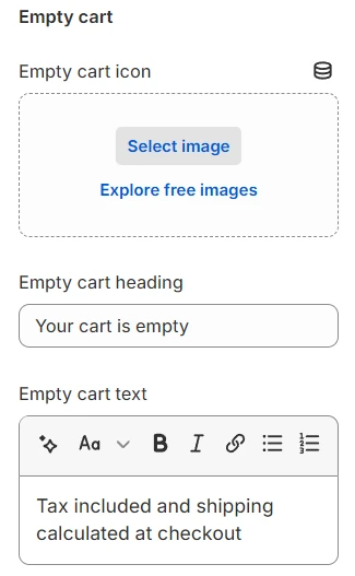 empty cart