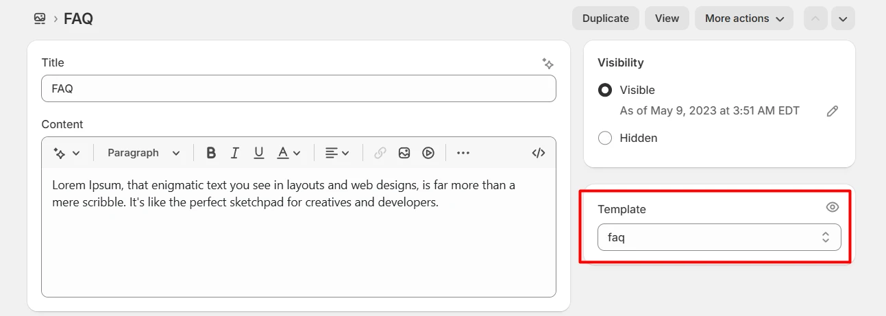 page faq