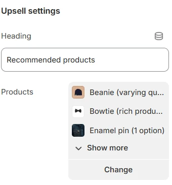 upsell settings
