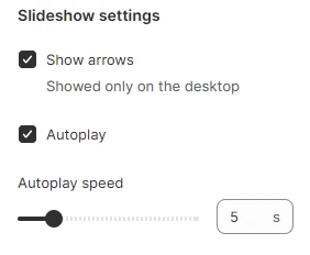 Slideshow settings