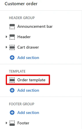 Order template (adding)