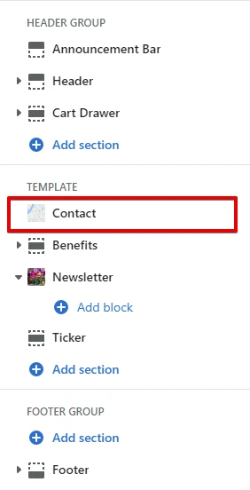Contact template (adding)