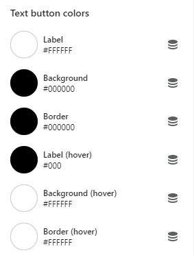 Product card settings (text button colors)