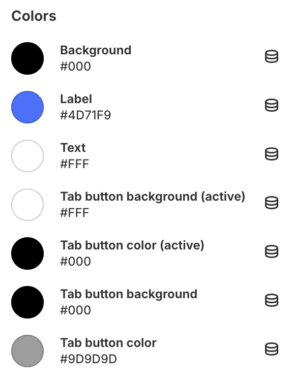 banner with thumbnails colors