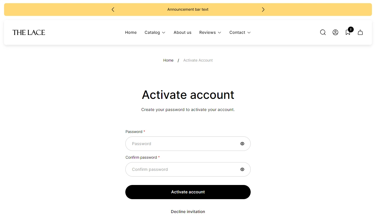account activation