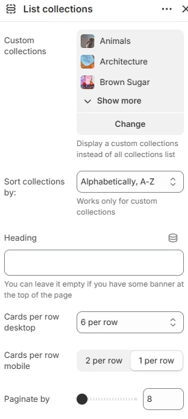 List collections general