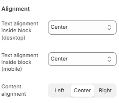 Slideshow block alignment