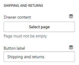 Featured product / product template (Block Drawers. Shipping and returns)