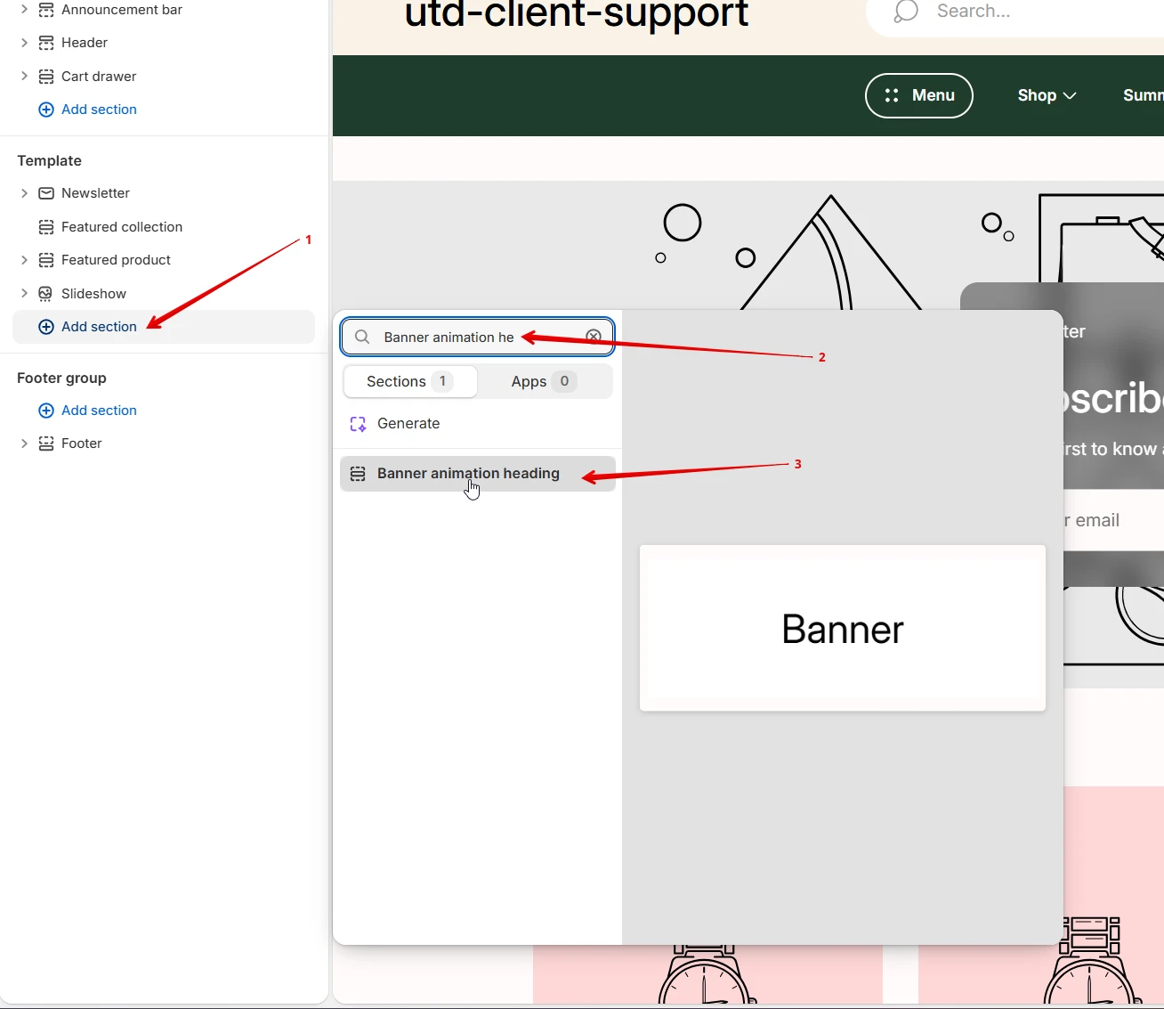 add banner animation heading