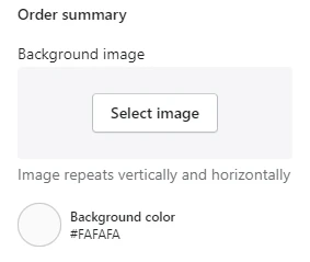 Checkout settings (Order summary)