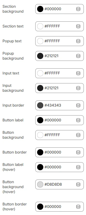 Password header colors