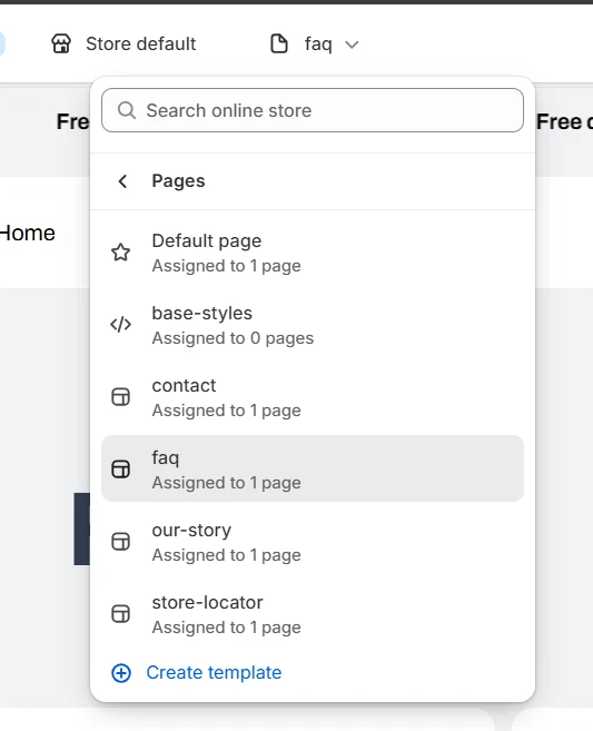 faq page navigation