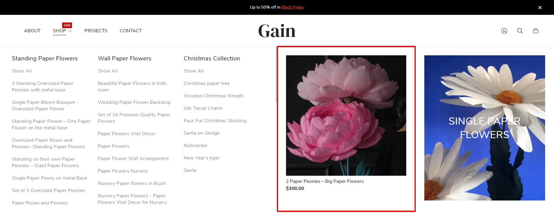 Header (Block Mega menu. Media item. Product)