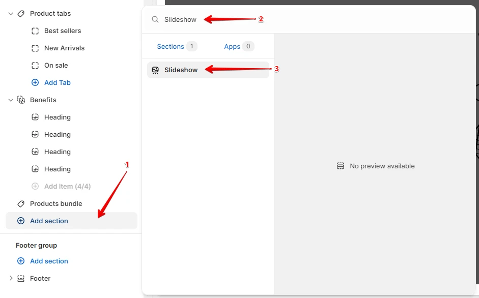 Adding a section