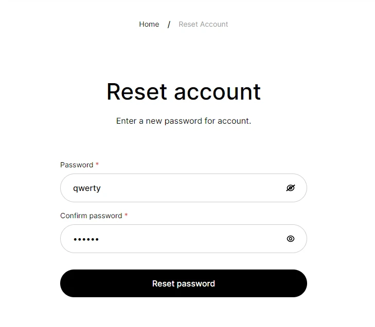 Reset template