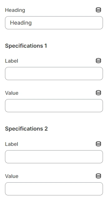 Specifications block