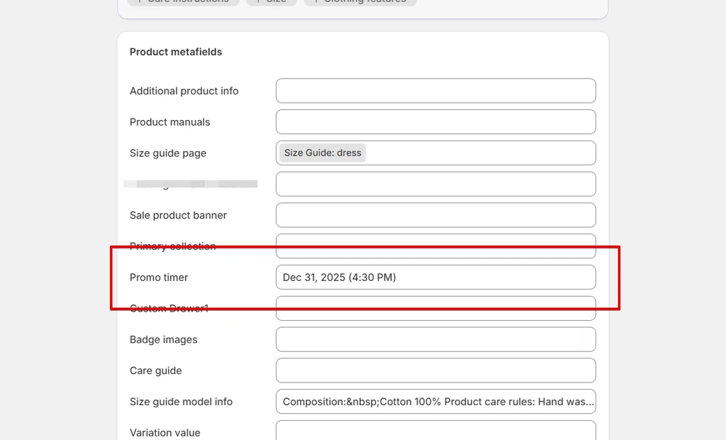 promo timer set end time