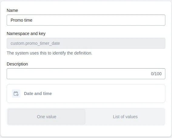 Timer settings